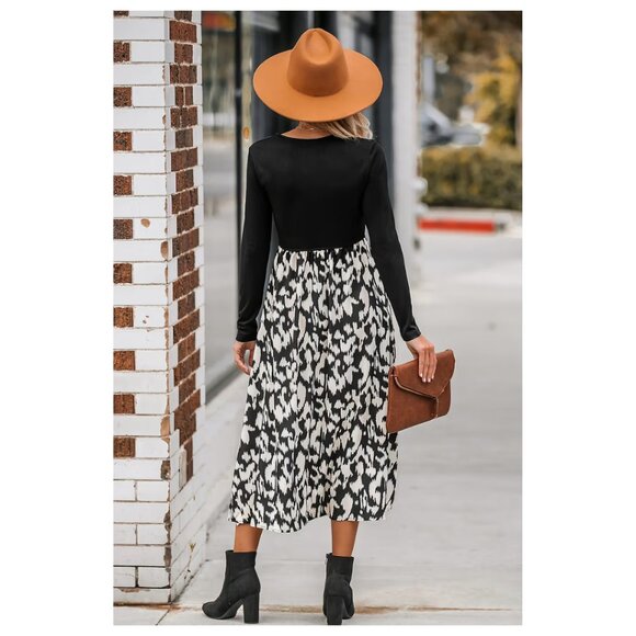 NWT Cupshe Women’s Leopard Print Long Sleeve Maxi Dress Size small - Picture 2 of 13